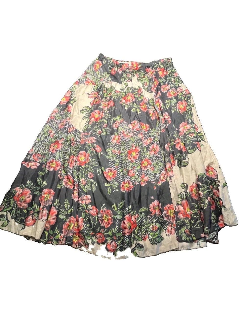 Johnny Was Silk Print Maxi Skirt, XL